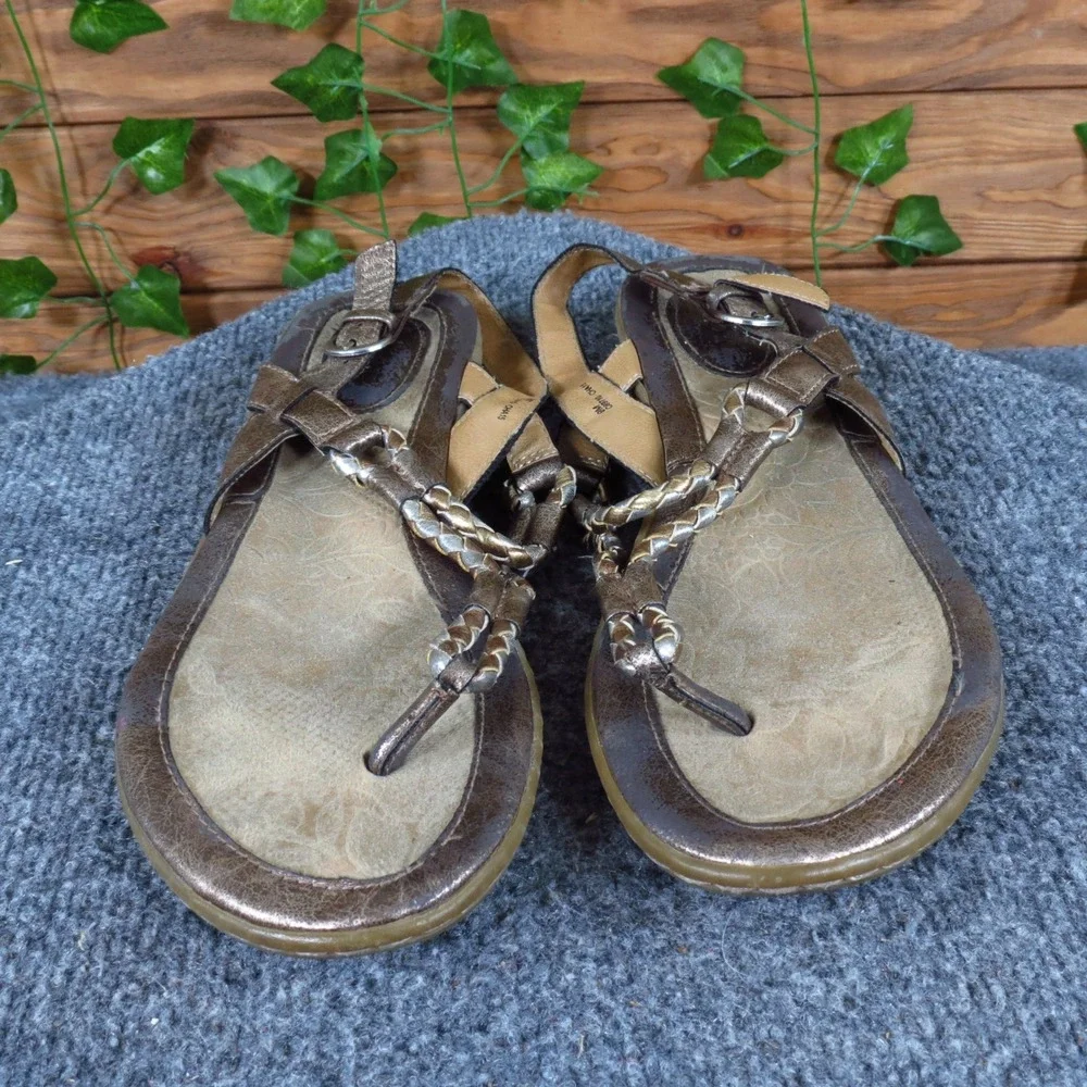 B.O.C. Kesia Women Sandal Size 9 Casual Comfort Bronze‎ Metallic Braided Thong